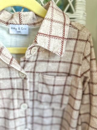Brown Plaid Button Down Shirt - Everyday EDEN Boutique & Gifts