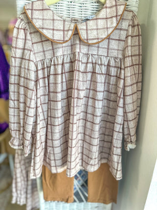 Brown Plaid Pants Set - Everyday EDEN Boutique & Gifts