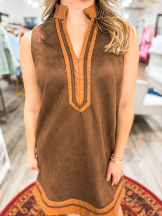 Brown Special Days Sleeveless Suede Dress - Everyday EDEN Boutique & Gifts