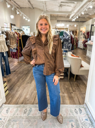 Brown Sweet Sophistication Blouse - Everyday EDEN Boutique & Gifts