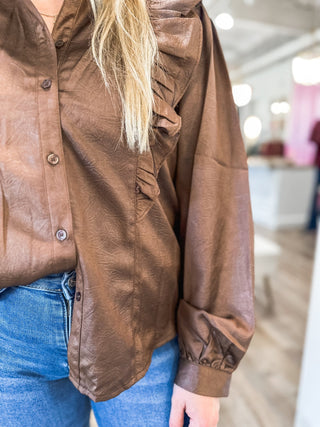 Brown Sweet Sophistication Blouse - Everyday EDEN Boutique & Gifts