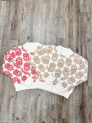 Brown/Cream Look This Way Crew Neck Sweater - Everyday EDEN Boutique & Gifts