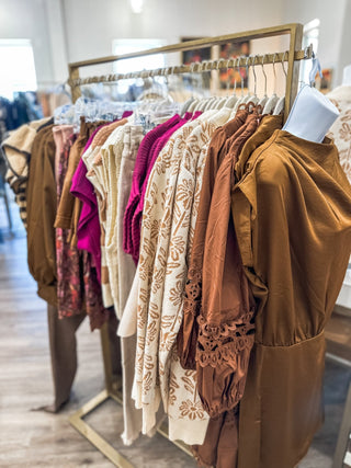 Brown/Cream Look This Way Crew Neck Sweater - Everyday EDEN Boutique & Gifts