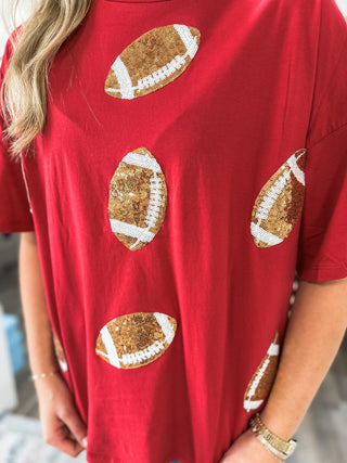 Burgundy Dazzling Football Top - Everyday EDEN Boutique & Gifts