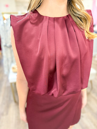 Burgundy Night Out to Remember Round Neck Romper - Everyday EDEN Boutique & Gifts