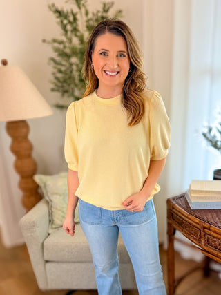 Butter Yellow Go - To Knit Short Sleeve Top - Everyday EDEN Boutique & Gifts