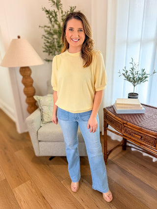 Butter Yellow Go - To Knit Short Sleeve Top - Everyday EDEN Boutique & Gifts