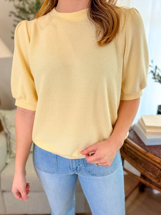 Butter Yellow Go - To Knit Short Sleeve Top - Everyday EDEN Boutique & Gifts