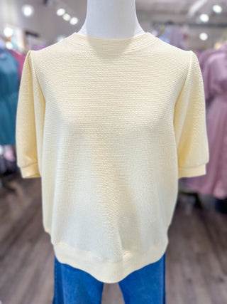 Butter Yellow Go - To Knit Short Sleeve Top - Everyday EDEN Boutique & Gifts