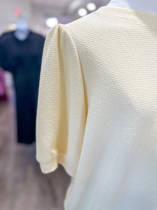 Butter Yellow Go - To Knit Short Sleeve Top - Everyday EDEN Boutique & Gifts