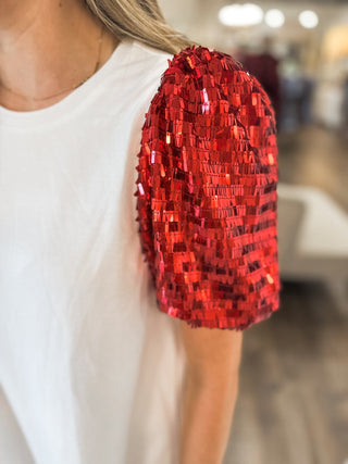 Cajuns Sequin Shoulder White Shift Dress - Everyday EDEN Boutique & Gifts