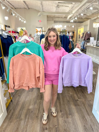 Candy Pink Fleece Long Sleeve Sweatshirts & Short Set - Everyday EDEN Boutique & Gifts