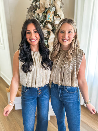 Champagne Shimmer the Night Away Bubble Top - Everyday EDEN Boutique & Gifts