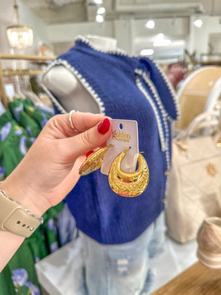 Charlie 18K Gold Plated Hammered Teardrop Earrings - Everyday EDEN Boutique & Gifts