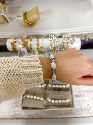 Chinoiserie Pearl Stretch Bracelet - Everyday EDEN Boutique & Gifts