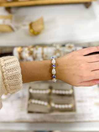 Chinoiserie Pearl Stretch Bracelet - Everyday EDEN Boutique & Gifts