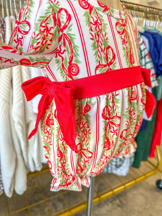 Christmas Garland Twisted in Bows Baby Girl Bubble - Everyday EDEN Boutique & Gifts