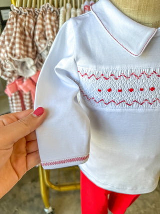 Clara and Caden Smocked Collared Boy 2pc Pant Set - Everyday EDEN Boutique & Gifts