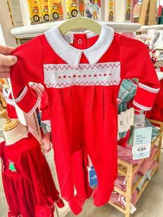 Clara and Caden Smocked Collared Boy Footie - Everyday EDEN Boutique & Gifts