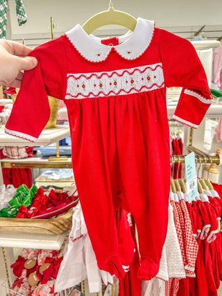 Clara and Caden Smocked Collared Girl Footie - Everyday EDEN Boutique & Gifts