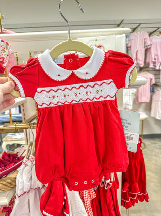 Clara & Caden Girl Smocked Collared S/S Girl Bubble - Everyday EDEN Boutique & Gifts