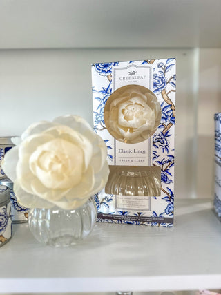 Classic Linen Flower Diffuser - Greenleaf - Everyday EDEN Boutique & Gifts