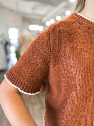 Cognac Effortless Essential Sweater - Everyday EDEN Boutique & Gifts