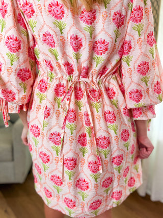 Cream Coral Sunny Petals Mini Dress - Everyday EDEN Boutique & Gifts