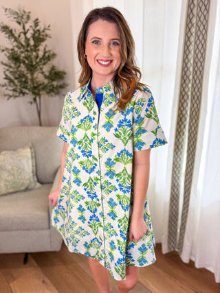 Cream Fresh Bloom Button Down Mini Dress - Everyday EDEN Boutique & Gifts