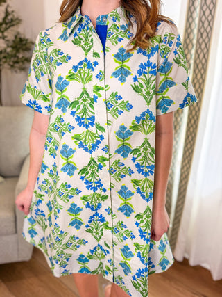 Cream Fresh Bloom Button Down Mini Dress - Everyday EDEN Boutique & Gifts