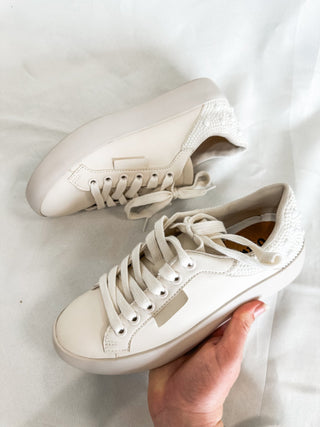 Cream Pearl Pop Sneakers - Everyday EDEN Boutique & Gifts