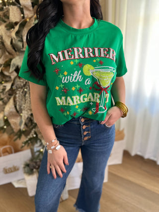 CUSTOM DESIGN: Merrier with a Margarita Sequin Luxe Top - Everyday EDEN Boutique & Gifts