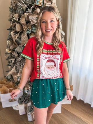 CUSTOM DESIGN: Santa Sequin Plaid Holiday Luxe Top - Everyday EDEN Boutique & Gifts