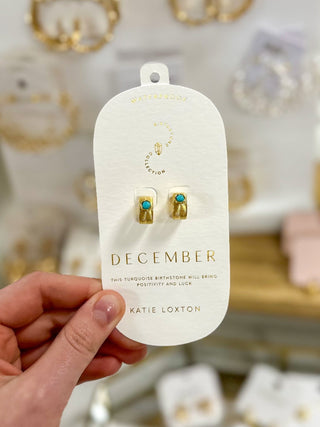 December Turquoise Birthstone Hoop Earrings - Everyday EDEN Boutique & Gifts