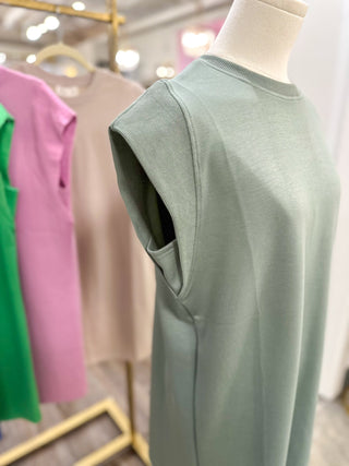 Desert Sage Modern Essential Mini Dress - Everyday EDEN Boutique & Gifts