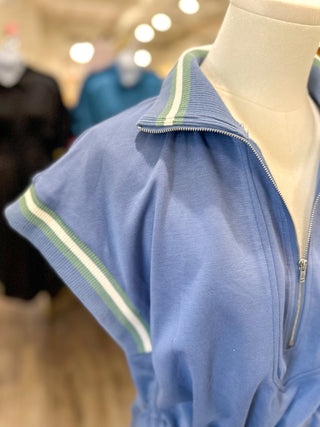 Dusty Blue Easy Going Tie Waist Mini Dress - Everyday EDEN Boutique & Gifts