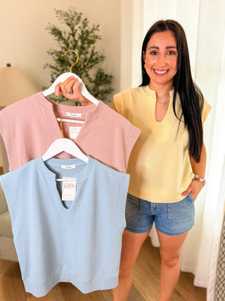 Dusty Rose Soft Structure V - Neck Top - Everyday EDEN Boutique & Gifts