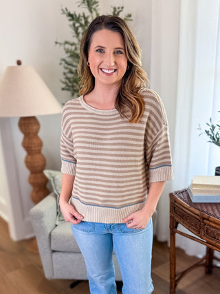 Easy Living Stripe Short Sleeve Top - Everyday EDEN Boutique & Gifts