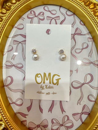 Eden Pearl & Diamond Stud Earring - Everyday EDEN Boutique & Gifts