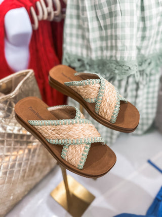 Emerald Caliso Criss Cross Raffia Sandal - Pierre Dumas - Everyday EDEN Boutique & Gifts