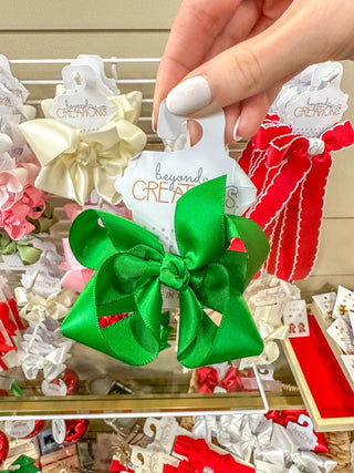 Emerald Medium Satin Bow Clip - Everyday EDEN Boutique & Gifts