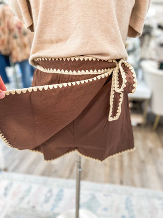 Espresso Twirl Me Wrap Skort - Everyday EDEN Boutique & Gifts