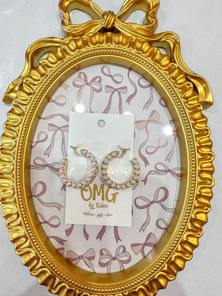 Evelyn Pearl Gold Hoop Earrings - Everyday EDEN Boutique & Gifts