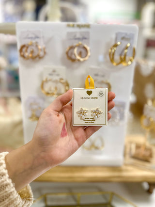 Everlasting Pearl & Crystal Earring Stud - Everyday EDEN Boutique & Gifts