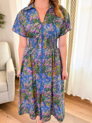 Fairytale Floral Zip Midi Dress - Everyday EDEN Boutique & Gifts