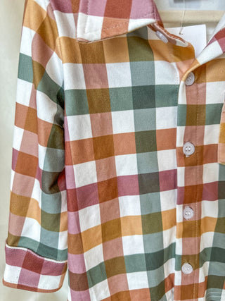 Fall Plaid Boy Button Down Shirt - Everyday EDEN Boutique & Gifts