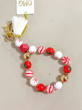 Feels Like Christmas Candy Cane Key Ring - Everyday EDEN Boutique & Gifts