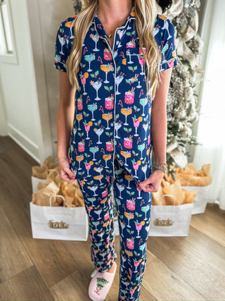 Fizz The Season Short Sleeve Pant PJ Set - Everyday EDEN Boutique & Gifts