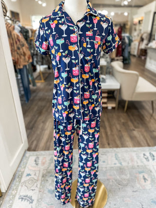 Fizz The Season Short Sleeve Pant PJ Set - Everyday EDEN Boutique & Gifts
