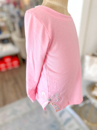 Floral Bow Embroidery Girls Sweatshirt - Everyday EDEN Boutique & Gifts